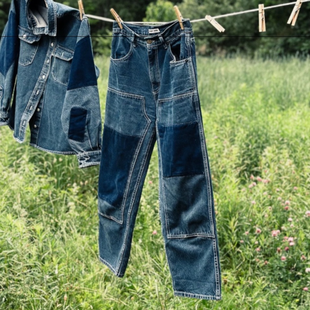Sold // Rudy Jude Adult Patchwork Denim Utilities - Picture 2 of 4